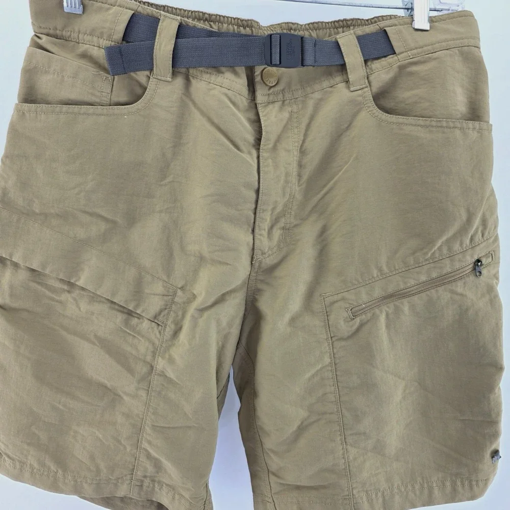 The North Face Class V Cargo Shorts Mens L Khaki Belted Hiking Outdoor NF0A2WL9